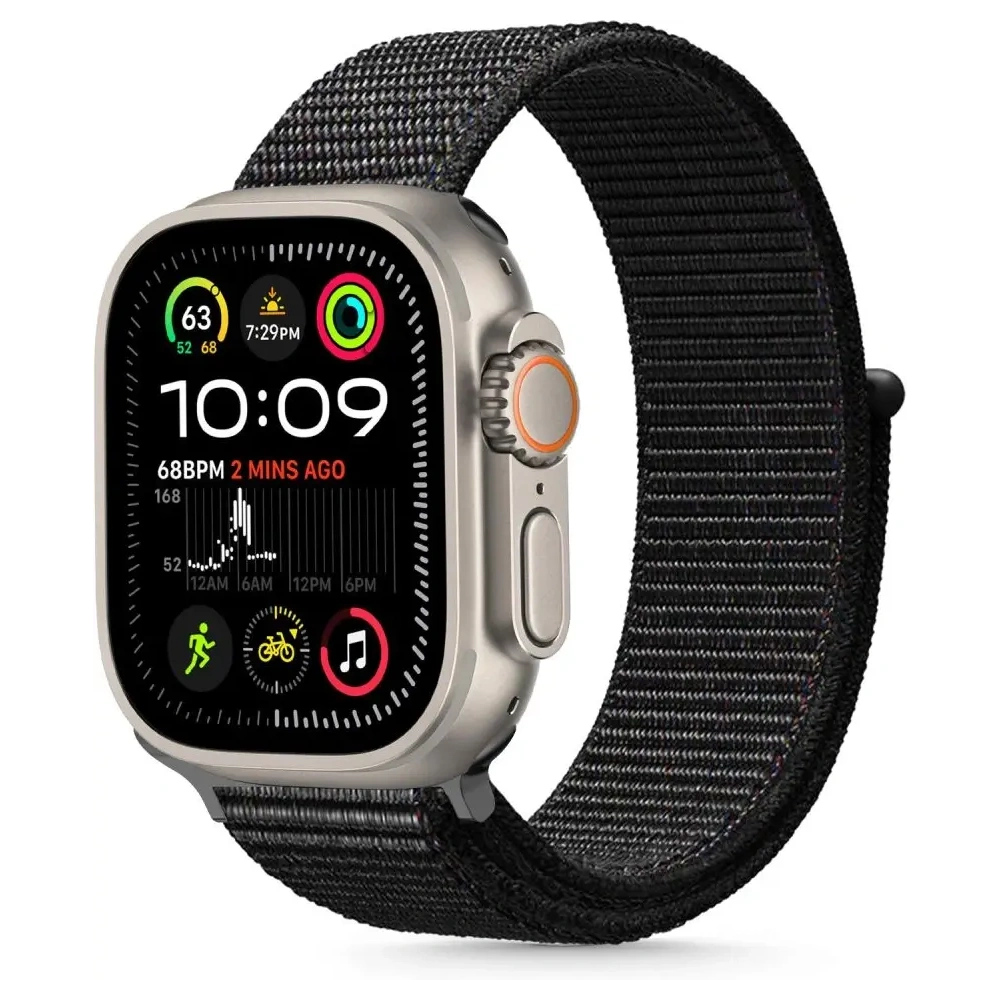 Wholesale Tech-Protect Nylon Apple Watch 6 / 7 / 8 / 9 / 10 / SE / Ultra 1 / 2 44/45/46/49mm Black - THP3416 - {ean13} - Hurt