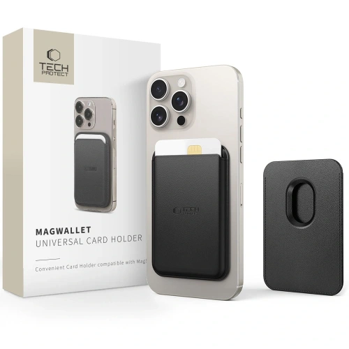 Uchwyt na karty Tech-Protect MagWallet MagSafe Universal Magnetic Card Holder Black