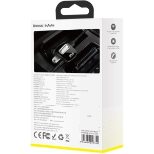 Hurtownia GSM - Transmiter FM Baseus Streamer F40, AUX, Bluetooth 5.0, 2x USB, 3A (czarny) - BSU1290BLK - {ean13} - Hurt