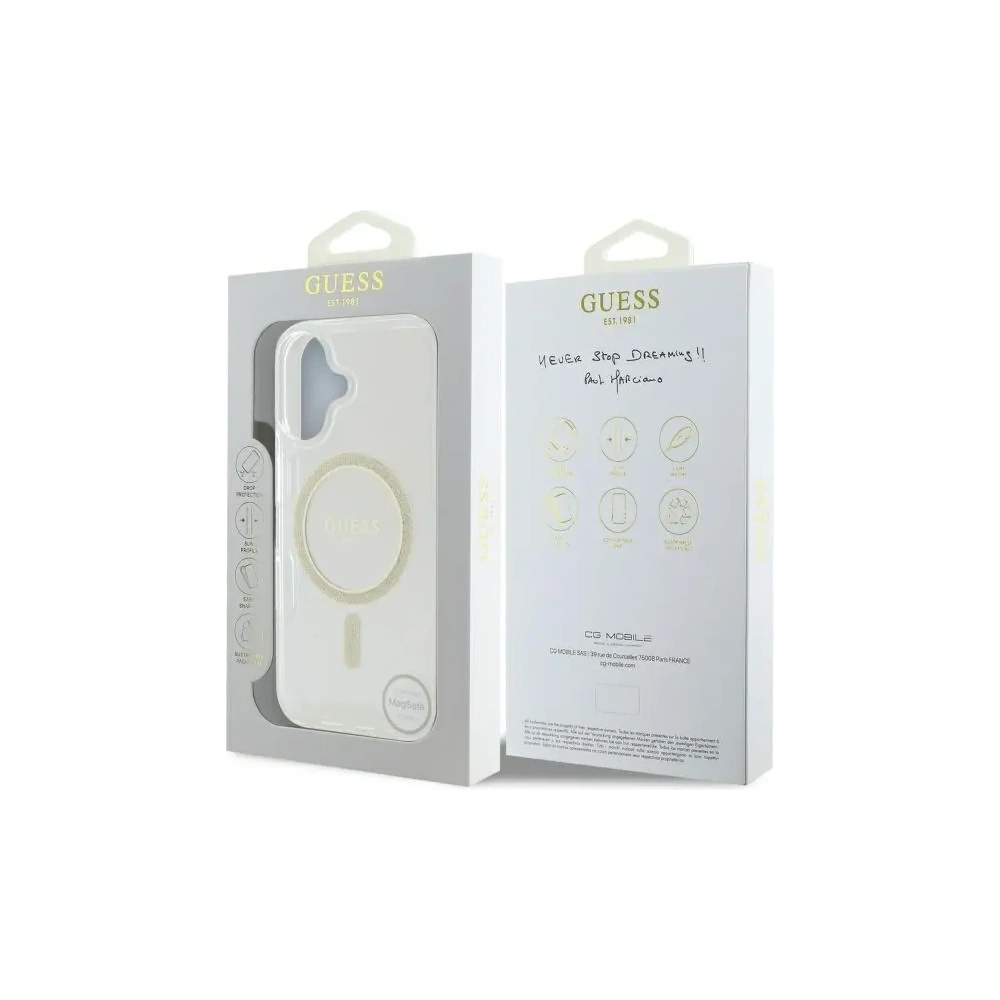 Hurtownia GSM - Guess GUHMP16MHFGERET Apple iPhone 16 Plus hardcase IML Glitter Circle MagSafe transparent - GUE4083 - {ean13} - Hurt
