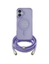 Hurtownia GSM - Etui Guess GUHMP16SHCTSGNSU Apple iPhone 16 hardcase Crossbody Cord Script MagSafe fioletowy/purple - GUE4085 - {ean13} - Hurt