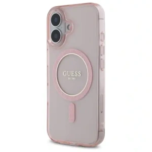 Etui Guess GUHMP16SHFGEREP Apple iPhone 16 hardcase IML Glitter Circle MagSafe różowy/pink