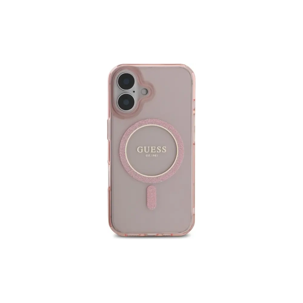 Hurtownia GSM - Etui Guess GUHMP16SHFGEREP Apple iPhone 16 hardcase IML Glitter Circle MagSafe růžový/pink - GUE4086 - {ean13} - Hurt
