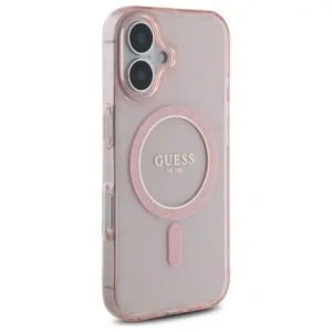 Etui Guess GUHMP16SHFGEREP Apple iPhone 16 hardcase IML Glitter Circle MagSafe różowy/pink