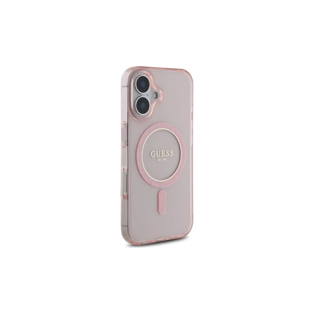 Hurtownia GSM - Etui Guess GUHMP16SHFGEREP Apple iPhone 16 hardcase IML Glitter Circle MagSafe růžový/pink - GUE4086 - {ean13} - Hurt