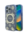 Etui Guess GUHMP16XH4PYEEB Apple iPhone 16 Pro Max hardcase IML Peony Na 4G pozadí MagSafe modrý/blue