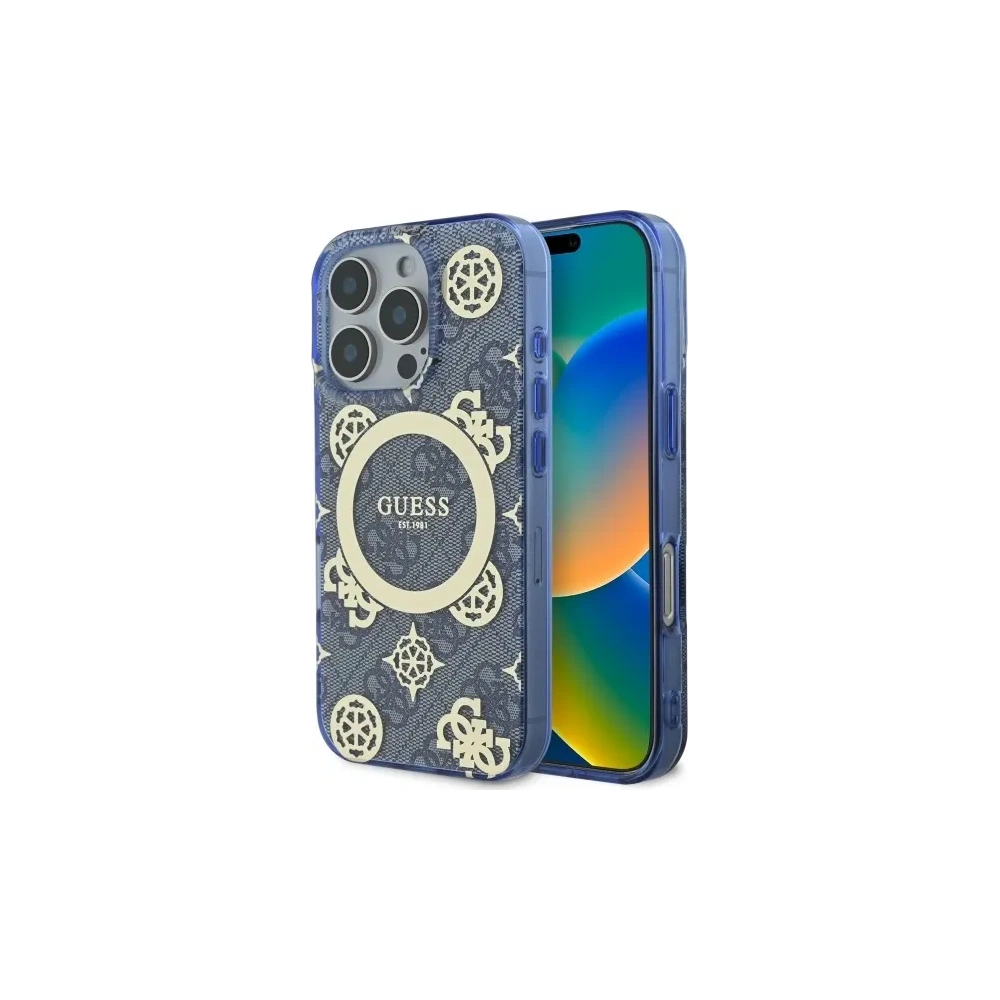 Hurtownia GSM - Guess GUHMP16XH4PYEEB Apple iPhone 16 Pro Max Hardcase IML Pfingstrose Auf 4G Hintergrund MagSafe blau - GUE4087 - {ean13} - Hurt