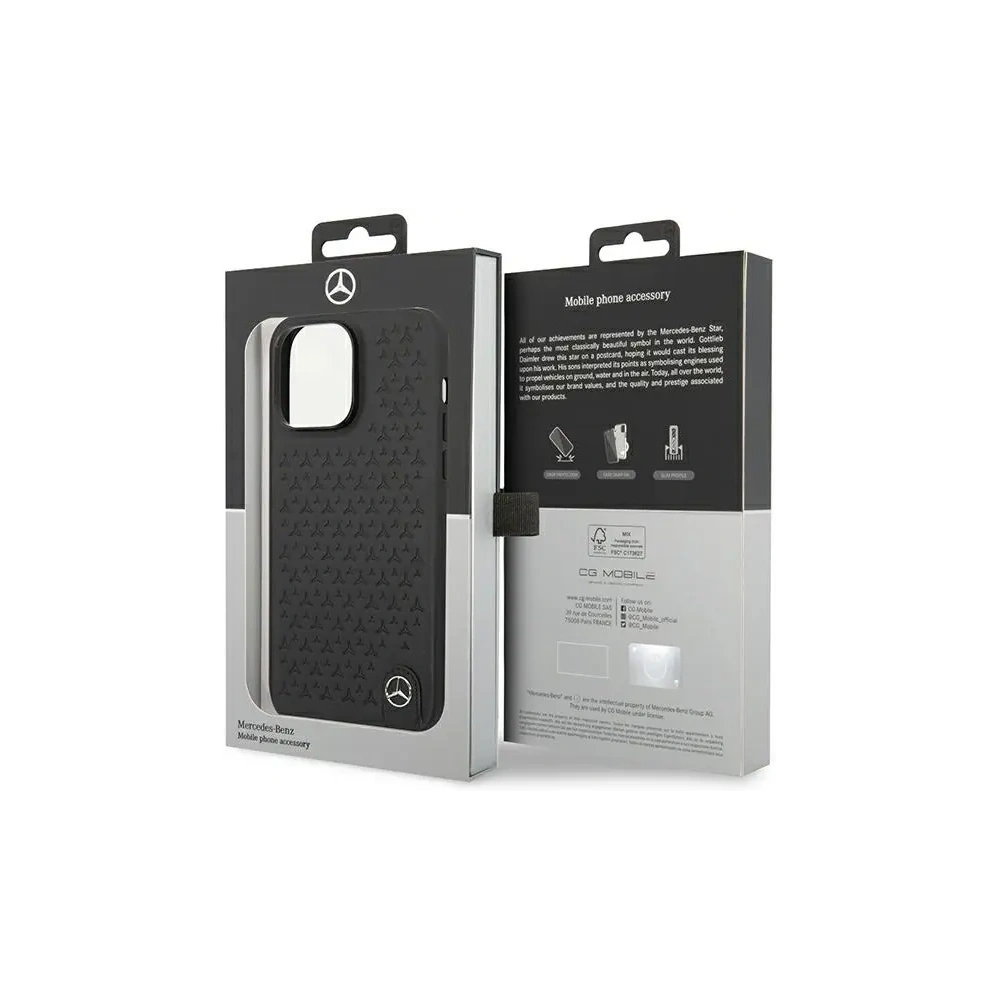 Hurtownia GSM - Mercedes MEHCP14X8REMPK Apple iPhone 14 Pro Max husă din piele model cu stele neagră - MRS138 - {ean13} - Hurt