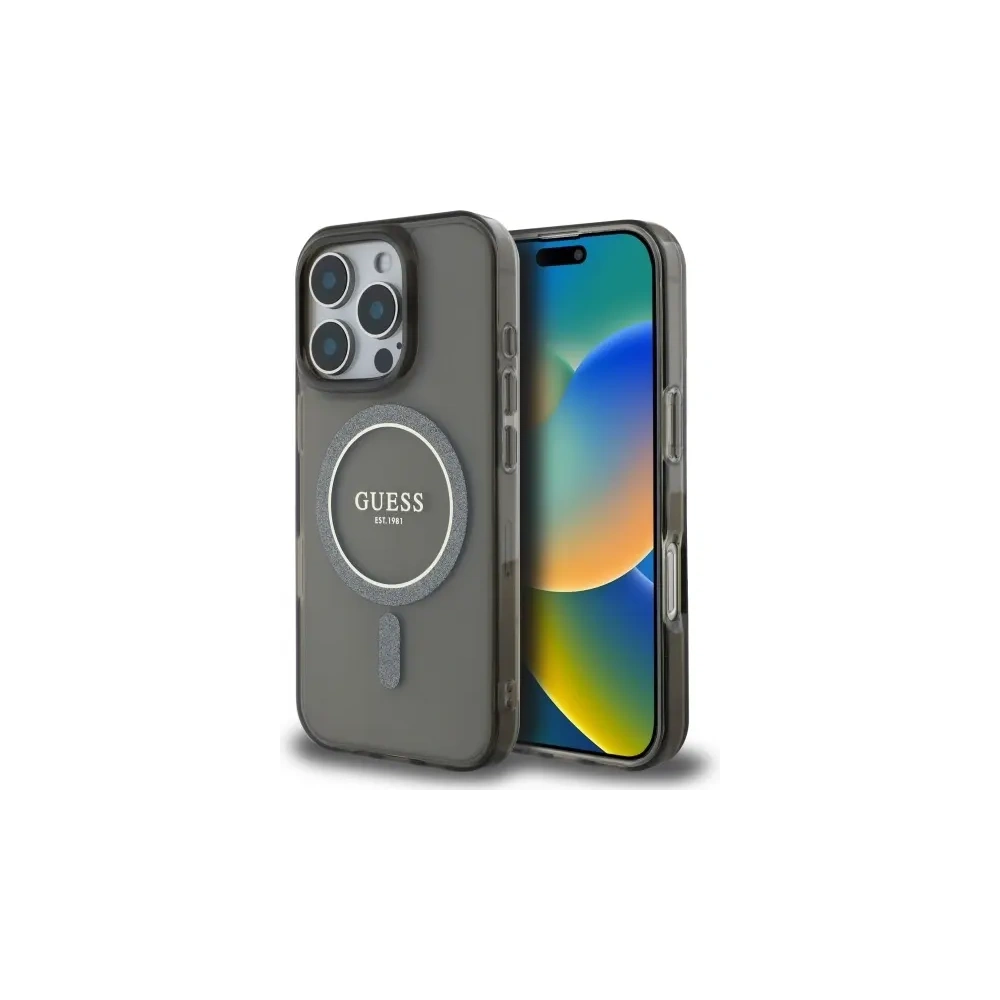 Hurtownia GSM - Guess GUHMP16XHFGEREK Apple iPhone 16 Pro Max Hardcase IML Glitter Circle MagSafe schwarz - GUE4088 - {ean13} - Hurt
