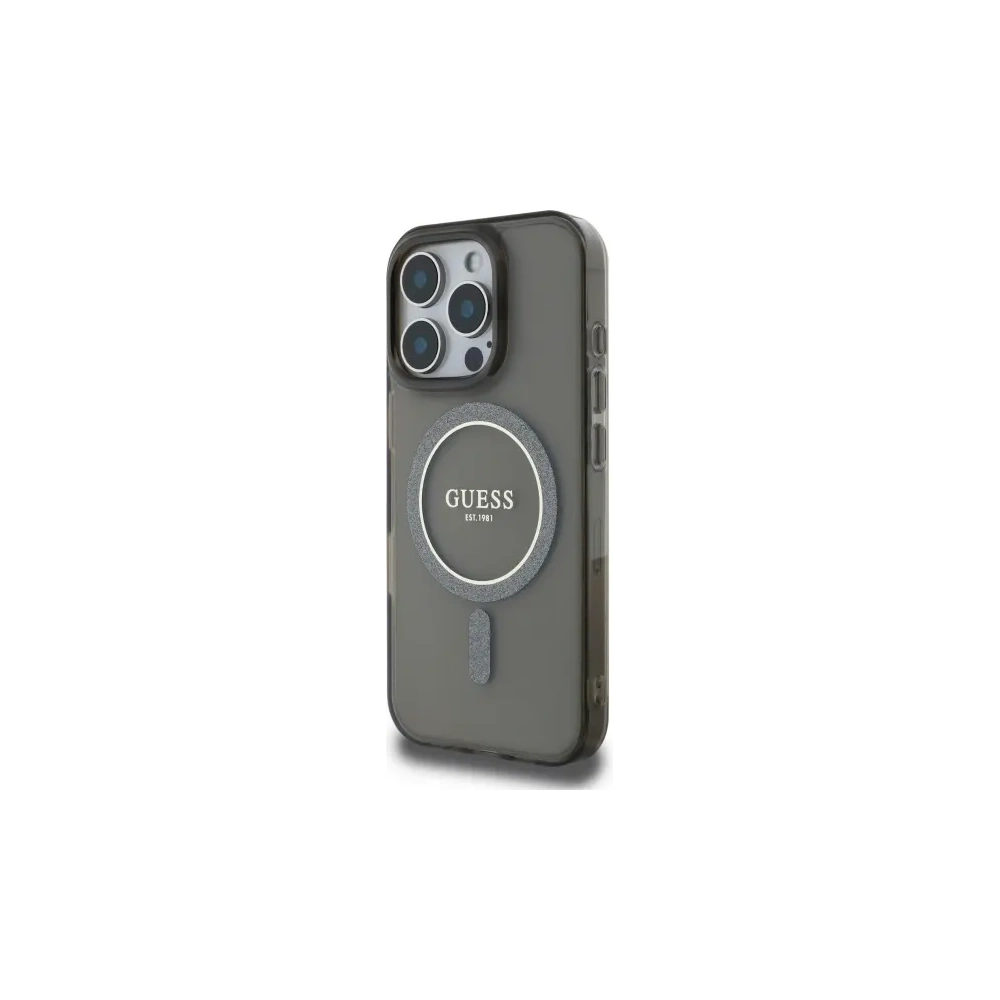 Wholesale Guess GUHMP16XHFGEREK Apple iPhone 16 Pro Max hardcase IML Glitter Circle MagSafe black - GUE4088 - {ean13} - Hurt