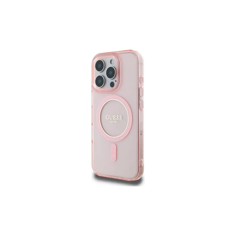 Hurtownia GSM - Guess GUHMP16XHFGEREP Apple iPhone 16 Pro Max Hardcase IML Glitter Circle MagSafe pink - GUE4089 - {ean13} - Hurt