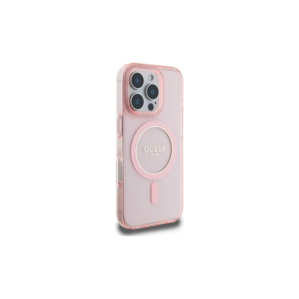Hurtownia GSM - Guess GUHMP16XHFGEREP Apple iPhone 16 Pro Max Hardcase IML Glitter Circle MagSafe pink - GUE4089 - {ean13} - Hurt