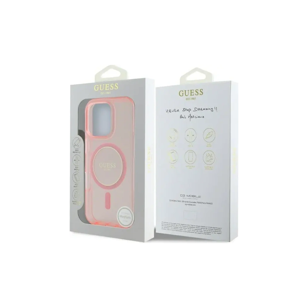 Hurtownia GSM - Guess GUHMP16XHFGEREP Apple iPhone 16 Pro Max Hardcase IML Glitter Circle MagSafe pink - GUE4089 - {ean13} - Hurt
