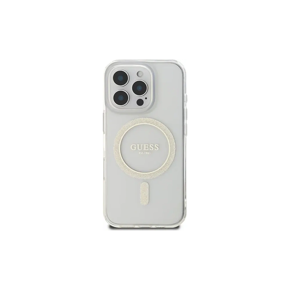 Hurtownia GSM - Guess GUHMP16XHFGERET Apple iPhone 16 Pro Max Hartschale IML Glitter Circle MagSafe transparent - GUE4090 - {ean13} - Hurt