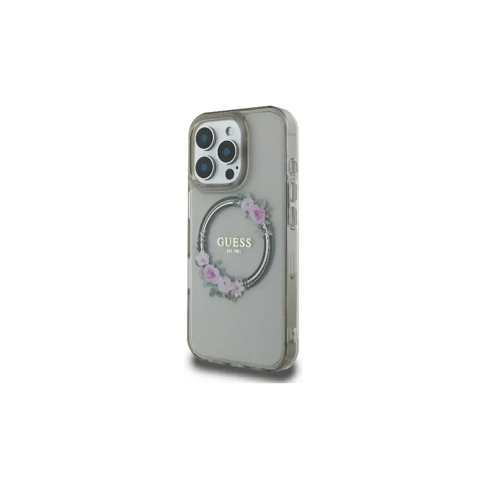 Hurtownia GSM - Guess GUHMP16XHFWFCK Apple iPhone 16 Pro Max Hardcase IML Blumenkranz MagSafe schwarz - GUE4091 - {ean13} - Hurt