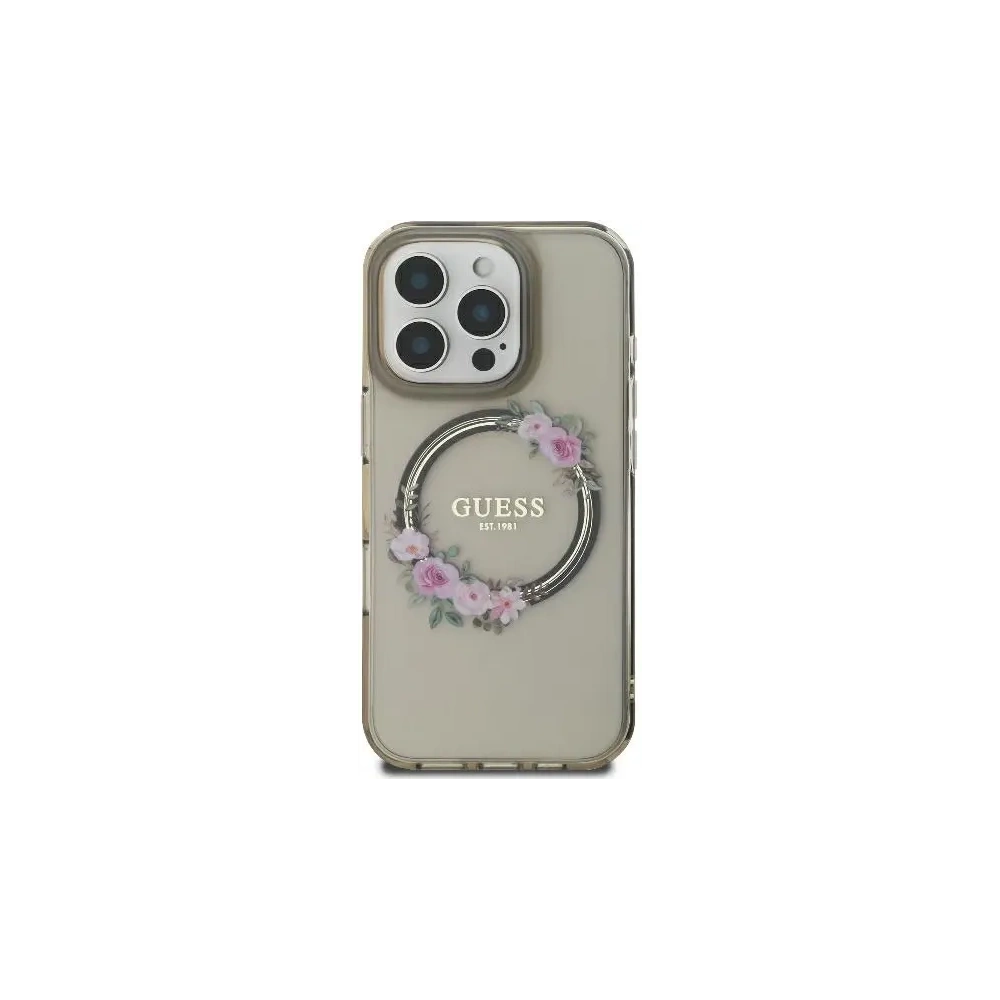 Hurtownia GSM - Guess GUHMP16XHFWFCK Apple iPhone 16 Pro Max Hardcase IML Blumenkranz MagSafe schwarz - GUE4091 - {ean13} - Hurt
