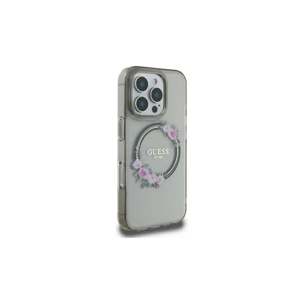 Hurtownia GSM - Guess GUHMP16XHFWFCK Apple iPhone 16 Pro Max Hardcase IML Blumenkranz MagSafe schwarz - GUE4091 - {ean13} - Hurt