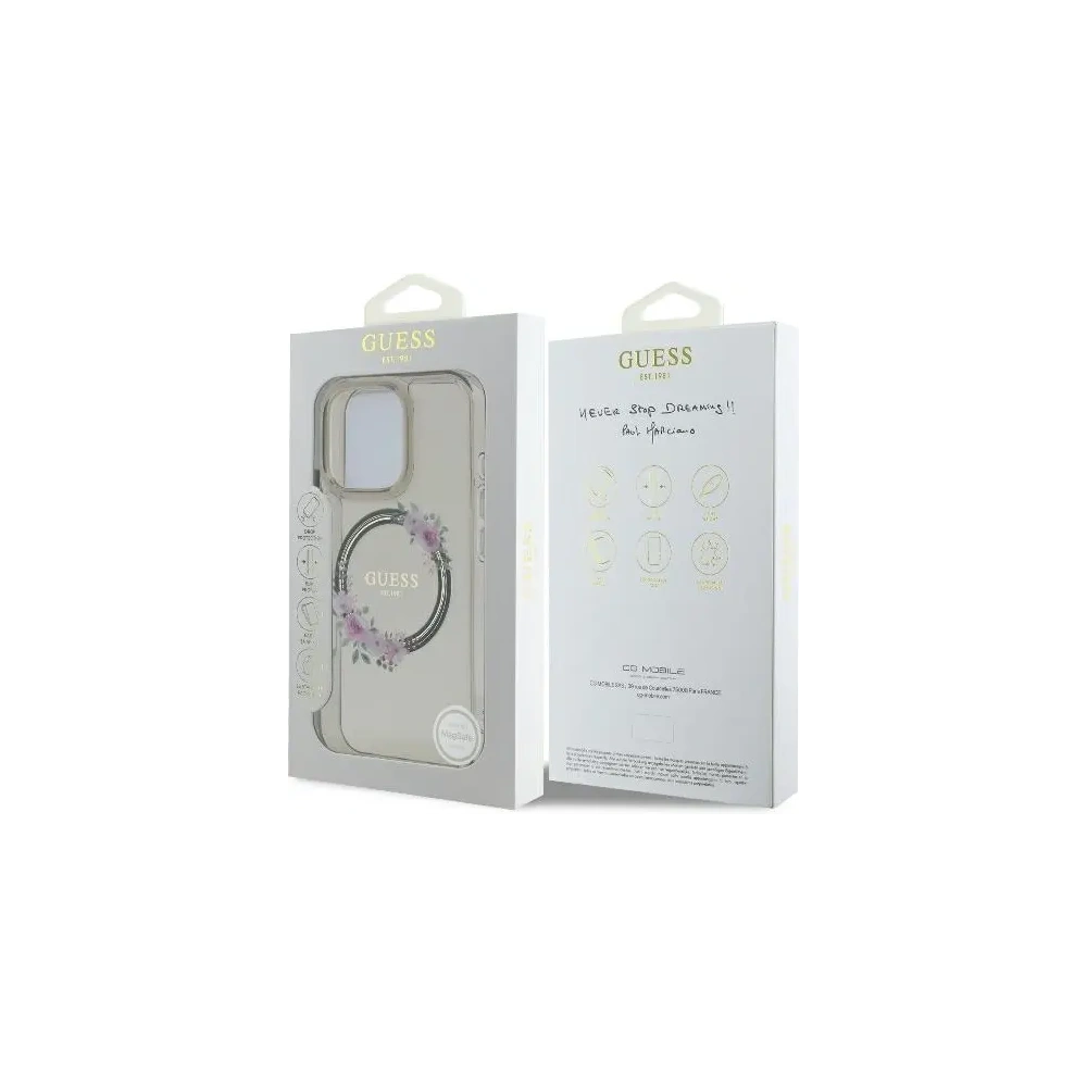 Hurtownia GSM - Guess GUHMP16XHFWFCK Apple iPhone 16 Pro Max Hardcase IML Blumenkranz MagSafe schwarz - GUE4091 - {ean13} - Hurt