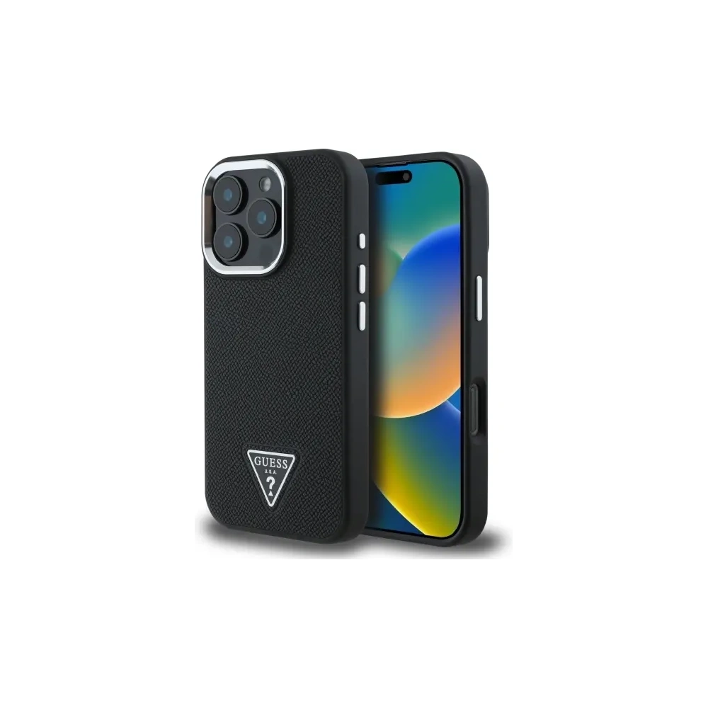 Wholesale Guess GUHMP16XPGTSPSK Apple iPhone 16 Pro Max hardcase Grained Triangle MagSafe black - GUE4092 - {ean13} - Hurt