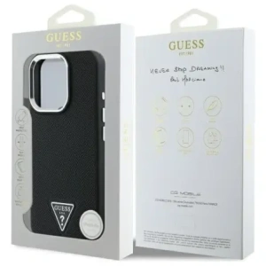 Etui Guess GUHMP16XPGTSPSK Apple iPhone 16 Pro Max hardcase Grained Triangle MagSafe czarny/black