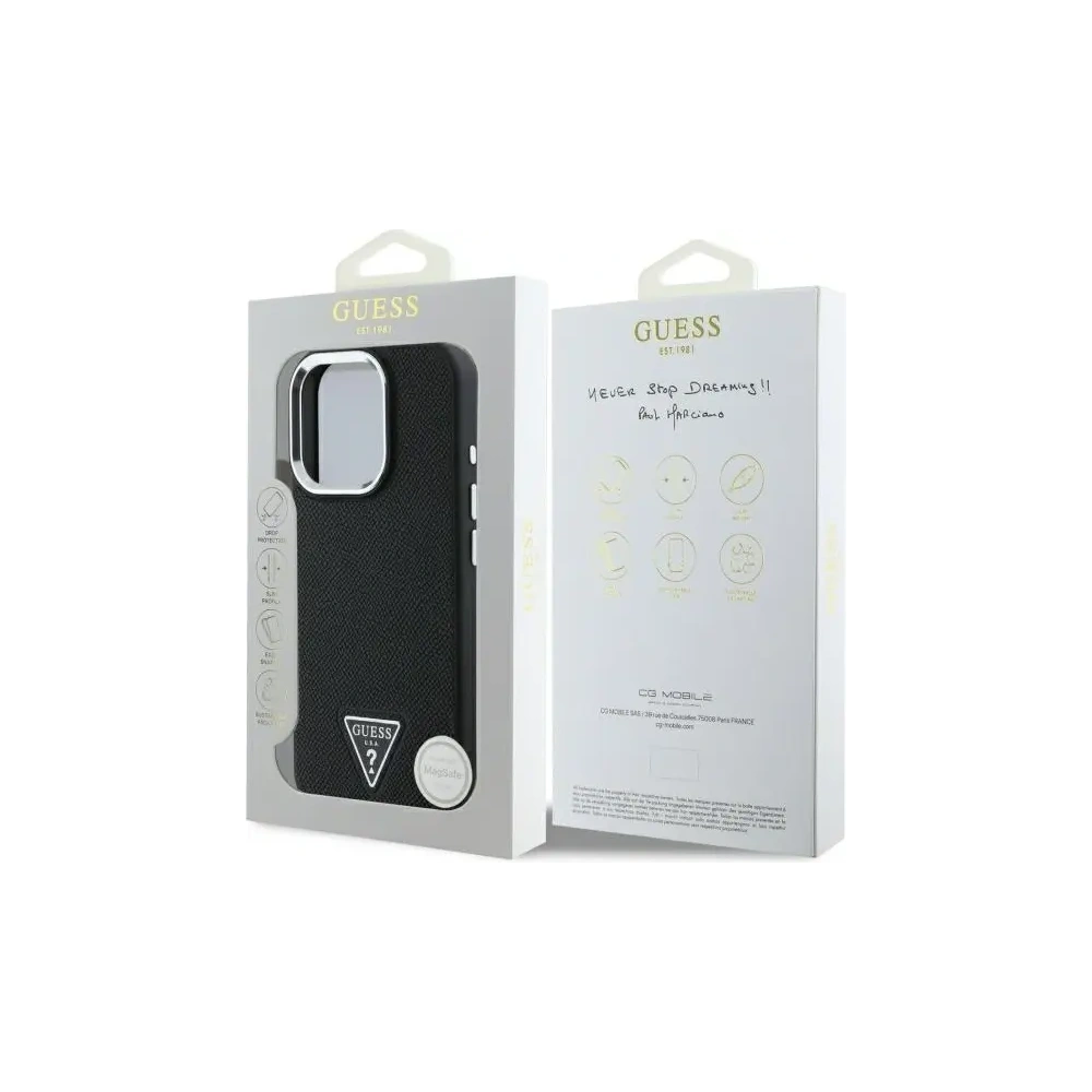 Wholesale Guess GUHMP16XPGTSPSK Apple iPhone 16 Pro Max hardcase Grained Triangle MagSafe black - GUE4092 - {ean13} - Hurt