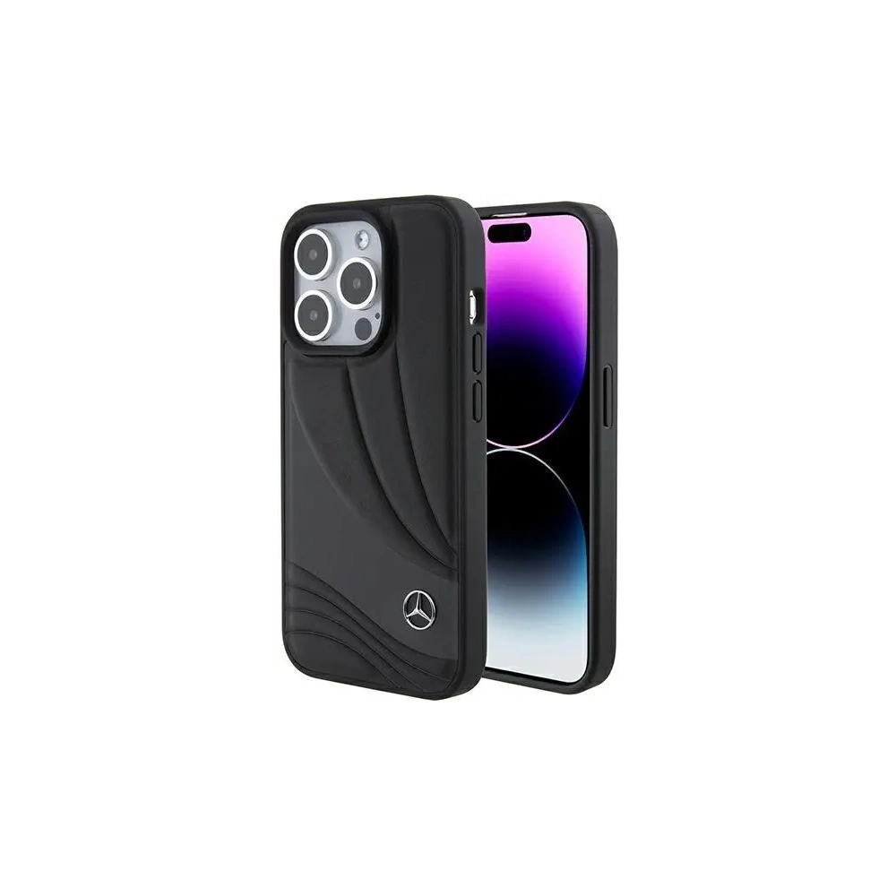 Hurtownia GSM - Etui Mercedes MEHCP15L8ROLK Apple iPhone 15 Pro hardcase Leather Wave Patern černý/black - MRS144 - {ean13} - Hurt