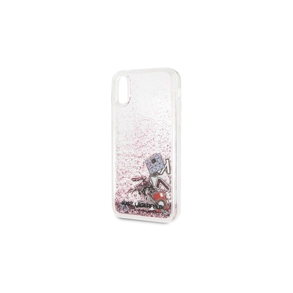 Hurtownia GSM - Karl Lagerfeld KLHCPXKSICRO iPhone X/Xs różowo-złoty/rose gold hard case Iconic Patterns Liquid Glitter - KLD211RS - {ean13} - Hurt