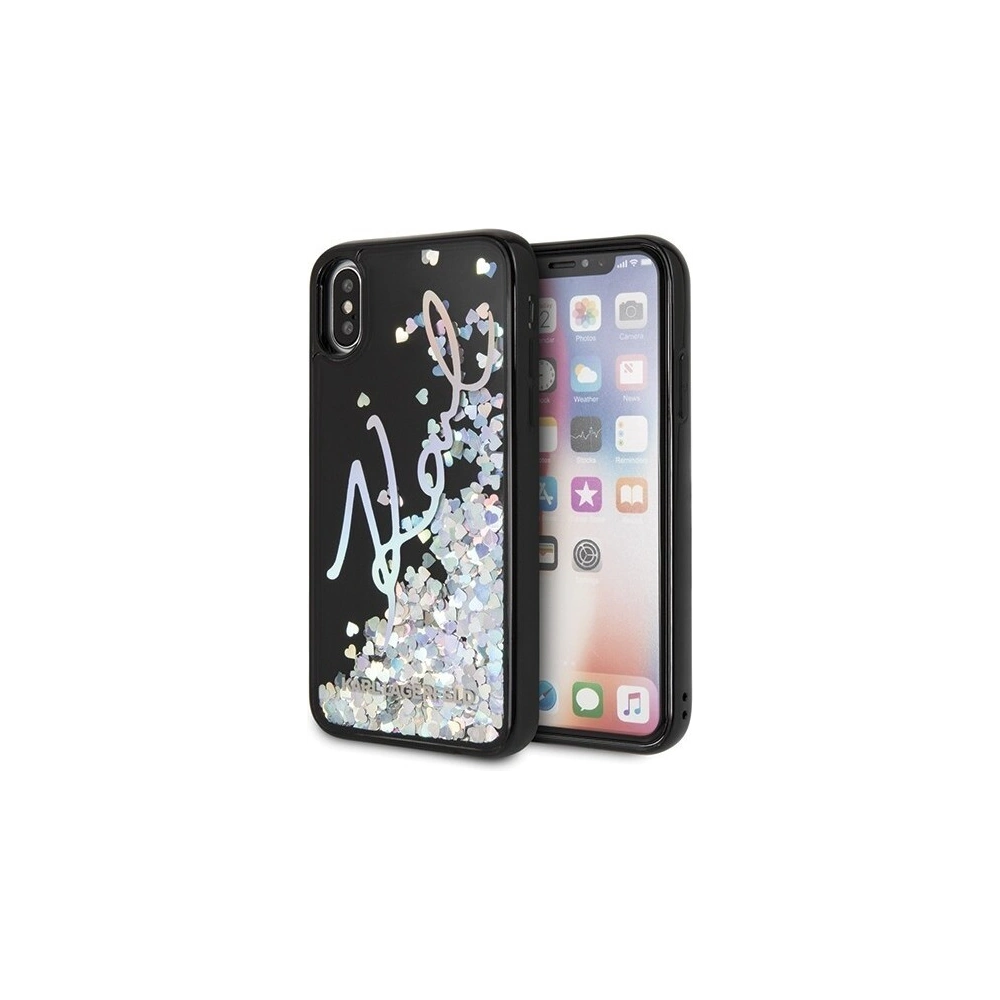 Hurtownia GSM - Karl Lagerfeld KLHCPXKSIGMU iPhone X/Xs czarny/black hard case Signature Liquid Glitter Sequins - KLD212BLK - {ean13} - Hurt