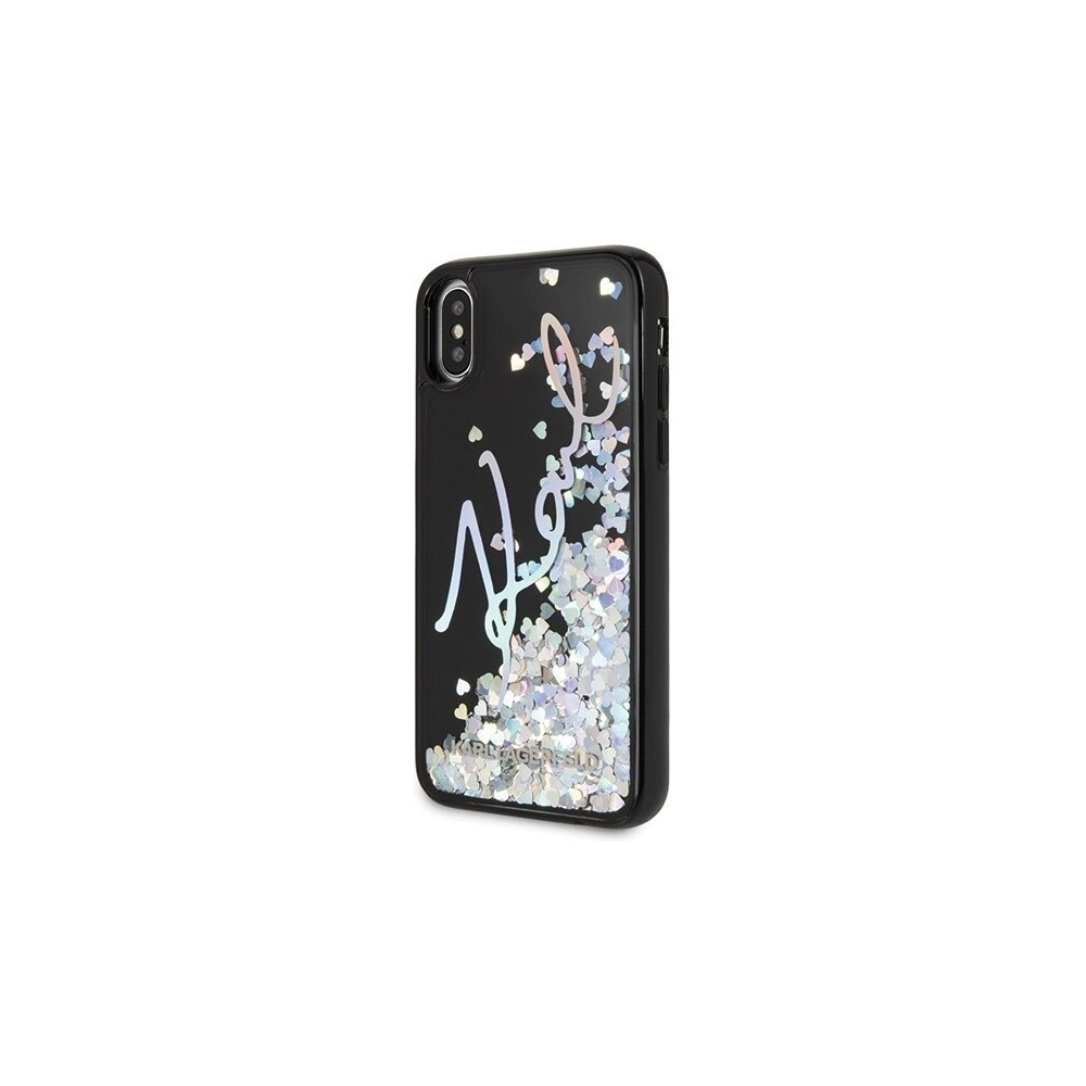 Hurtownia GSM - Karl Lagerfeld KLHCPXKSIGMU iPhone X/Xs czarny/black hard case Signature Liquid Glitter Sequins - KLD212BLK - {ean13} - Hurt