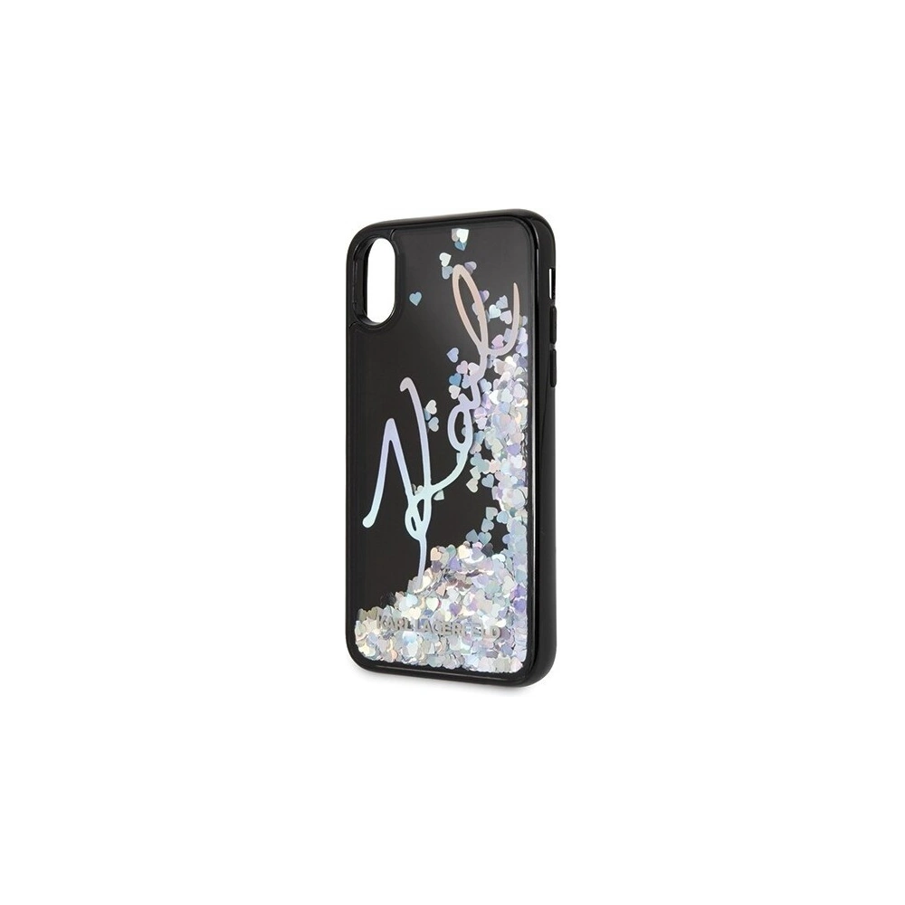 Hurtownia GSM - Karl Lagerfeld KLHCPXKSIGMU iPhone X/Xs czarny/black hard case Signature Liquid Glitter Sequins - KLD212BLK - {ean13} - Hurt