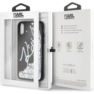 Hurtownia GSM - Karl Lagerfeld KLHCPXKSIGMU iPhone X/Xs czarny/black hard case Signature Liquid Glitter Sequins - KLD212BLK - {ean13} - Hurt