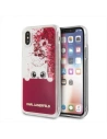Karl Lagerfeld KLHCPXPABGFU iPhone X fushia/różowy hard case Liquid Glitter