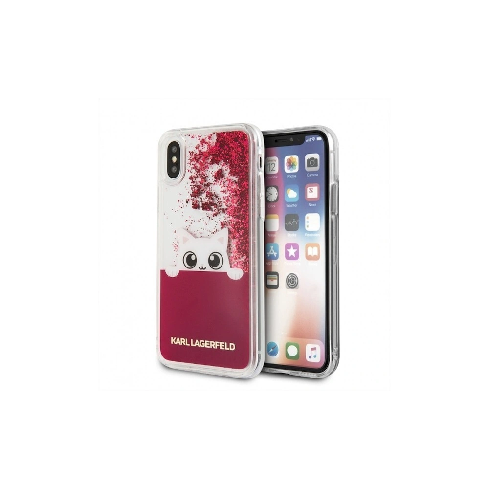 Hurtownia GSM - Karl Lagerfeld KLHCPXPABGFU iPhone X fushia/różowy hard case Liquid Glitter - KLD213FKS - {ean13} - Hurt