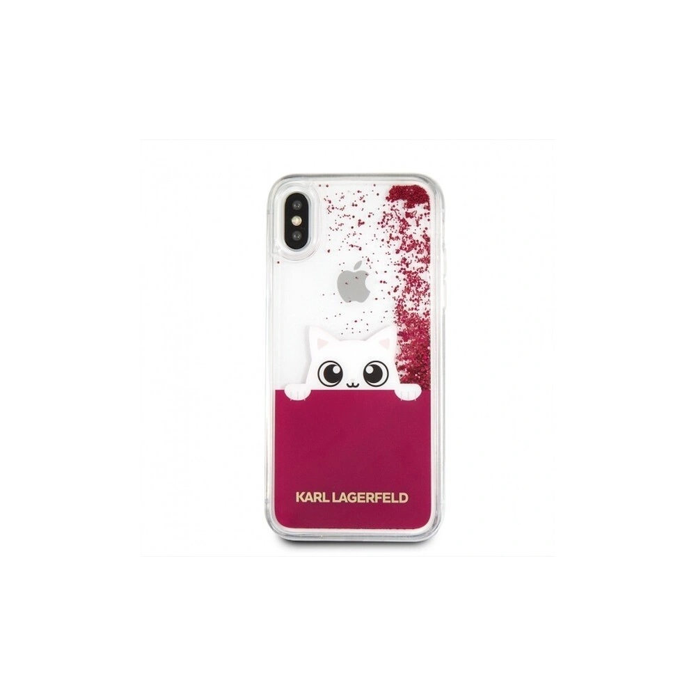 Hurtownia GSM - Karl Lagerfeld KLHCPXPABGFU iPhone X fushia/różowy hard case Liquid Glitter - KLD213FKS - {ean13} - Hurt