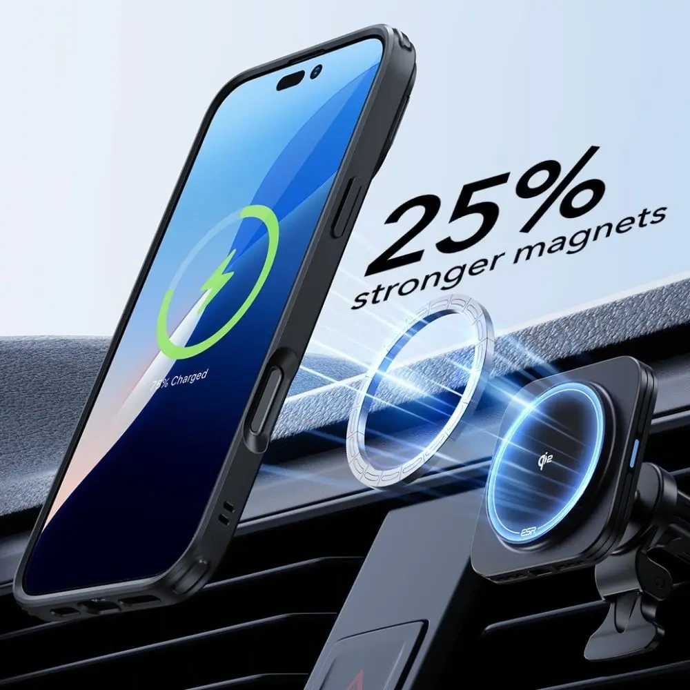 Hurtownia GSM - Sada ESR Classic Hybrid Kickstand HaloLock MagSafe & Tempered Glass Apple Apple iPhone 16 Plus Čirý/černý - ESR862 - {ean13} - Hurt