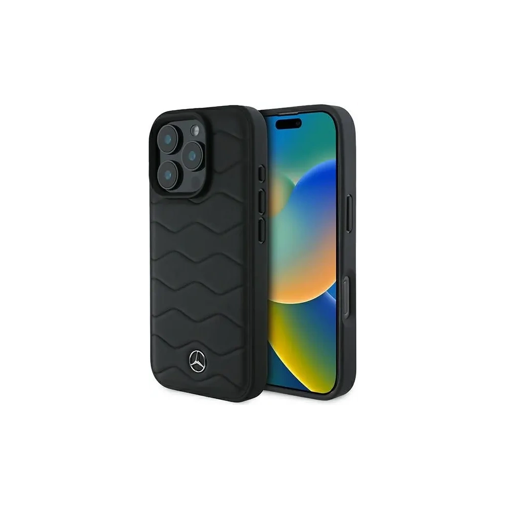 Hurtownia GSM - Mercedes MEHCP16L23RWRSK Apple iPhone 16 Pro keménytok MB Waves Leather fekete - MRS158 - {ean13} - Hurt