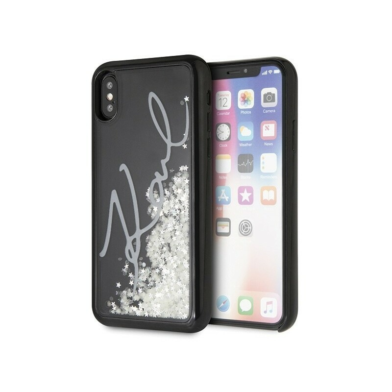 Hurtownia Karl Lagerfeld - 3700740444399 - KLD215BLK - Karl Lagerfeld KLHCPXPH2IR iPhone X/Xs czarny/black Glitter Signature - Glow in the dark - B2B homescreen