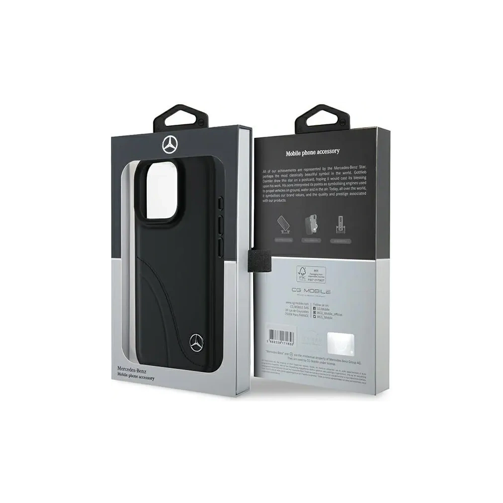 Hurtownia GSM - Mercedes MEHCP16X23RBCSK Apple iPhone 16 Pro Max kemény tok MB Ívelt Varrott Bőr fekete - MRS162 - {ean13} - Hurt