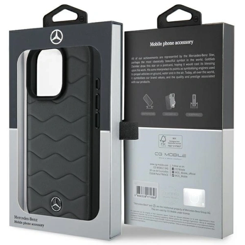 Etui Mercedes MEHCP16X23RWRSA Apple iPhone 16 Pro Max hardcase MB Waves Leather antracyt szary/antracite grey