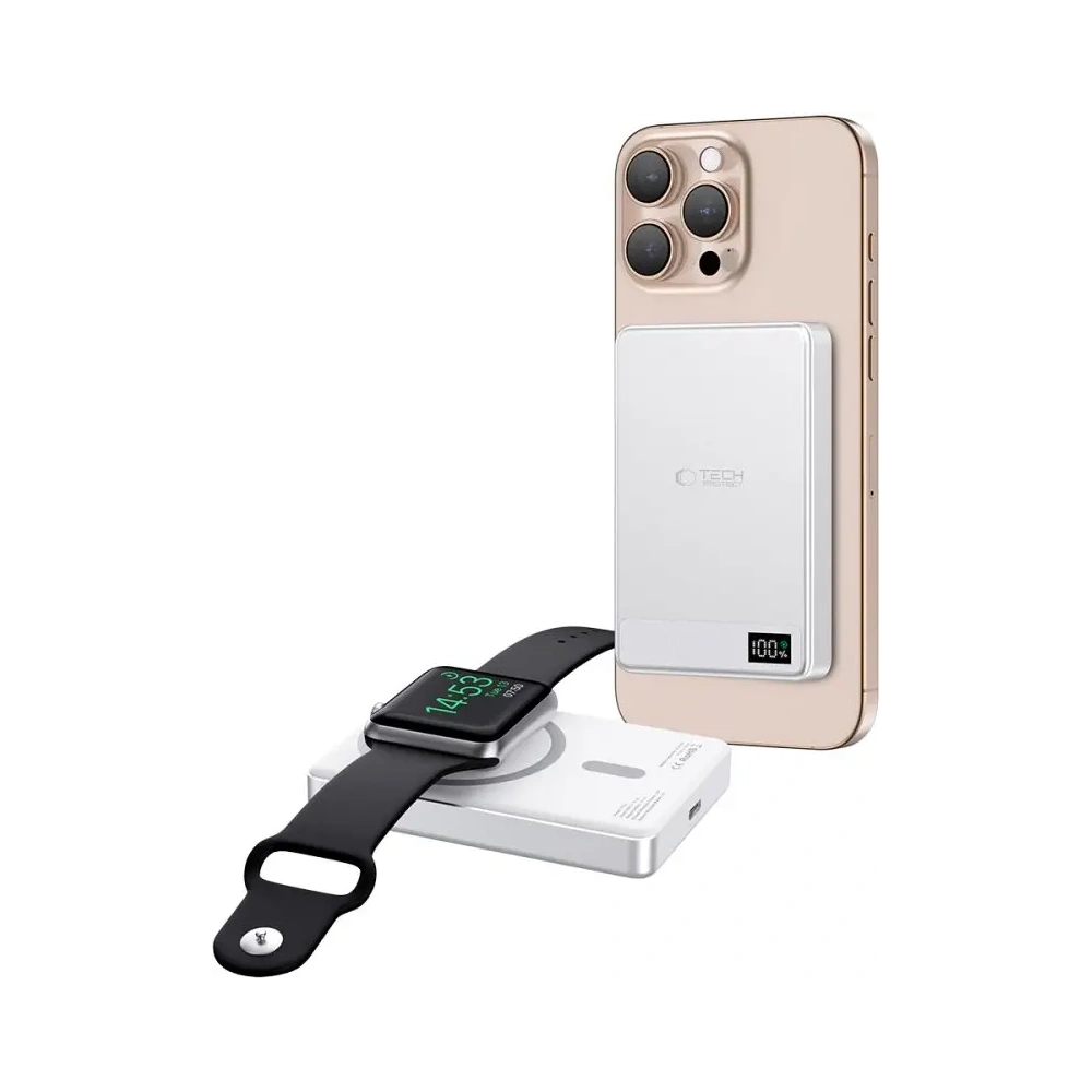 Hurtownia GSM - Tech-Protect PB33 LifeMag MagSafe 5000mah powerbank 15W Argintiu - THP3430 - {ean13} - Hurt