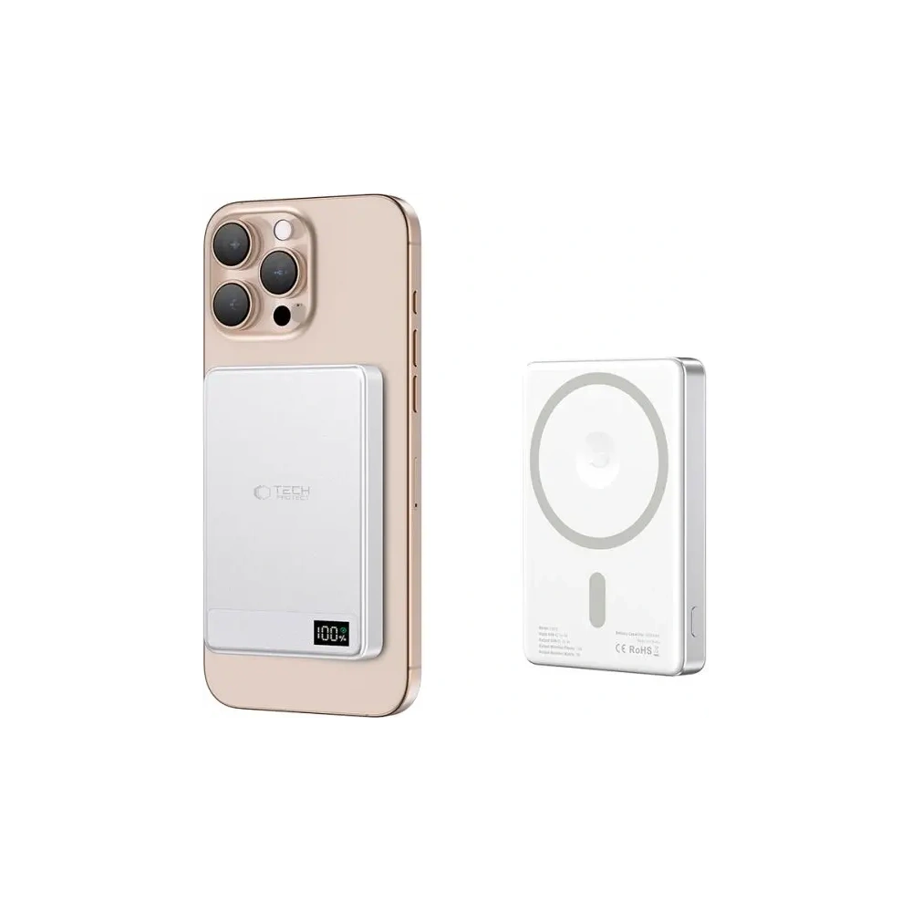 Hurtownia GSM - Tech-Protect PB33 LifeMag MagSafe 5000mah powerbank 15W Argintiu - THP3430 - {ean13} - Hurt
