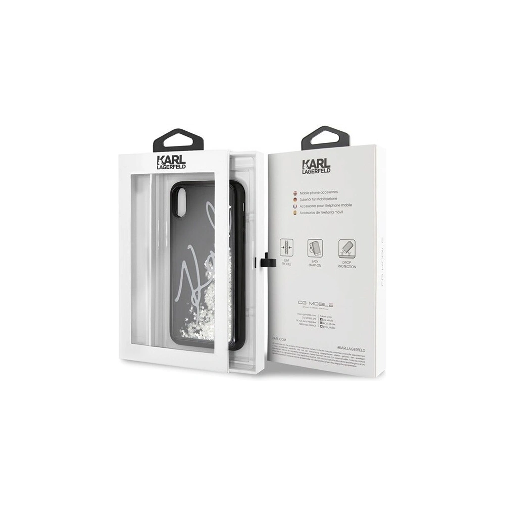 Hurtownia GSM - Karl Lagerfeld KLHCPXPH2IR iPhone X/Xs czarny/black Glitter Signature - Glow in the dark - KLD215BLK - {ean13} - Hurt