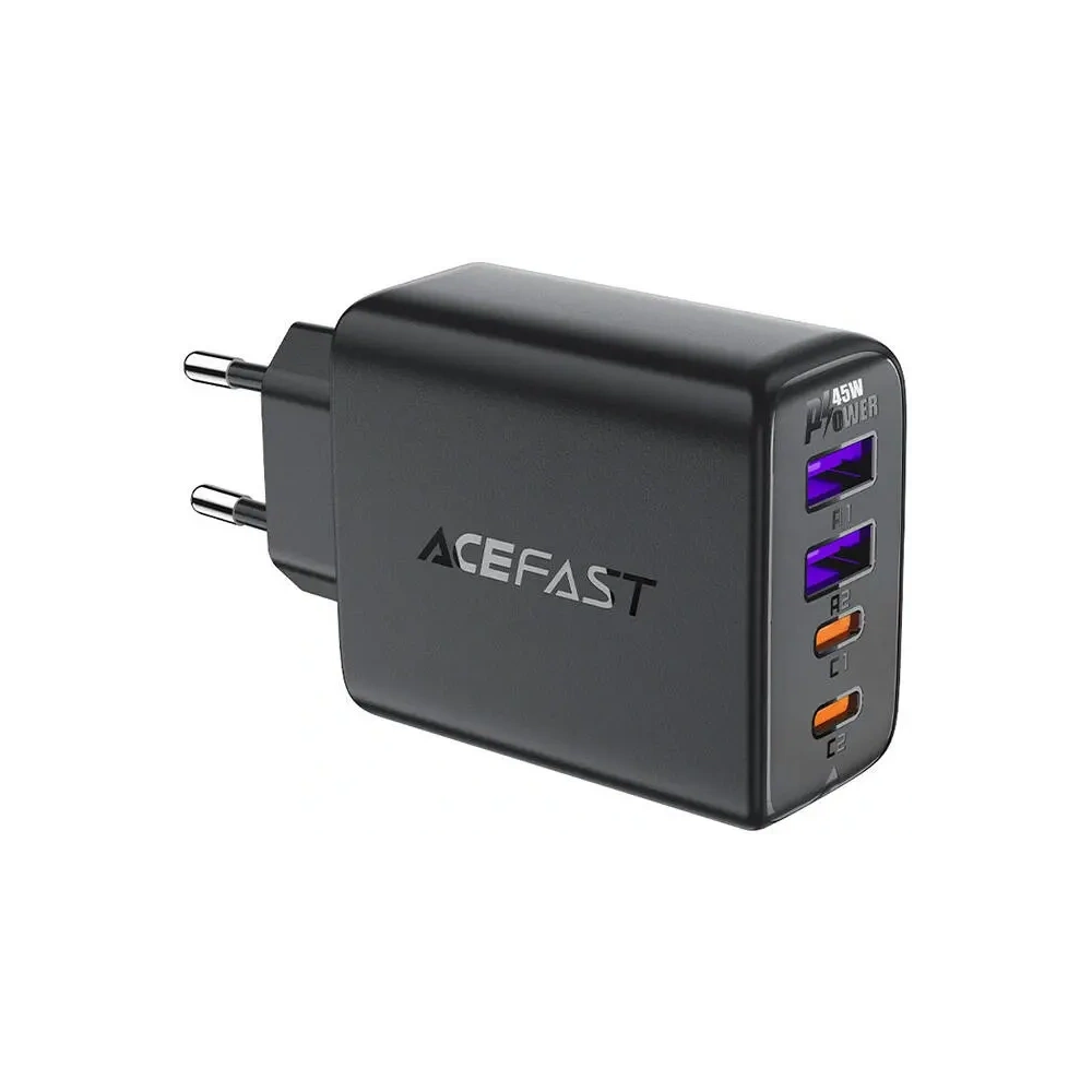 Hurtownia GSM - 4-portová nabíječka Acefast A61 GaN 2xUSB-A, 2xUSB-C PD 45W EU (černá) - ACE89 - {ean13} - Hurt