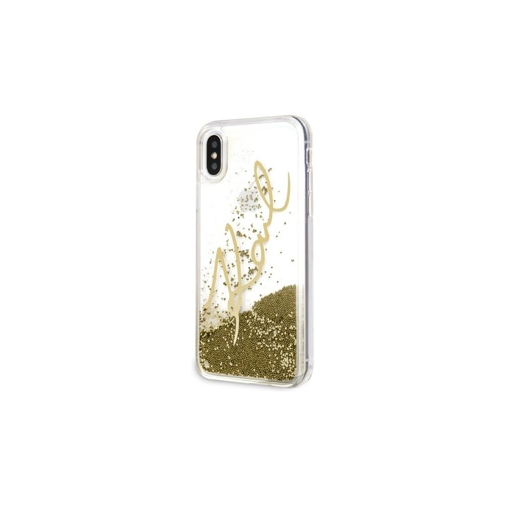 Hurtownia GSM - Karl Lagerfeld KLHCPXSGGO iPhone X/Xs złoty/gold gold hard case Signature Liquid Glitter - KLD218GLD - {ean13} - Hurt