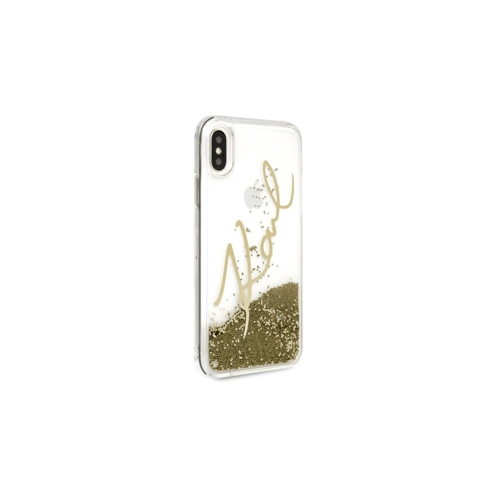 Hurtownia GSM - Karl Lagerfeld KLHCPXSGGO iPhone X/Xs złoty/gold gold hard case Signature Liquid Glitter - KLD218GLD - {ean13} - Hurt