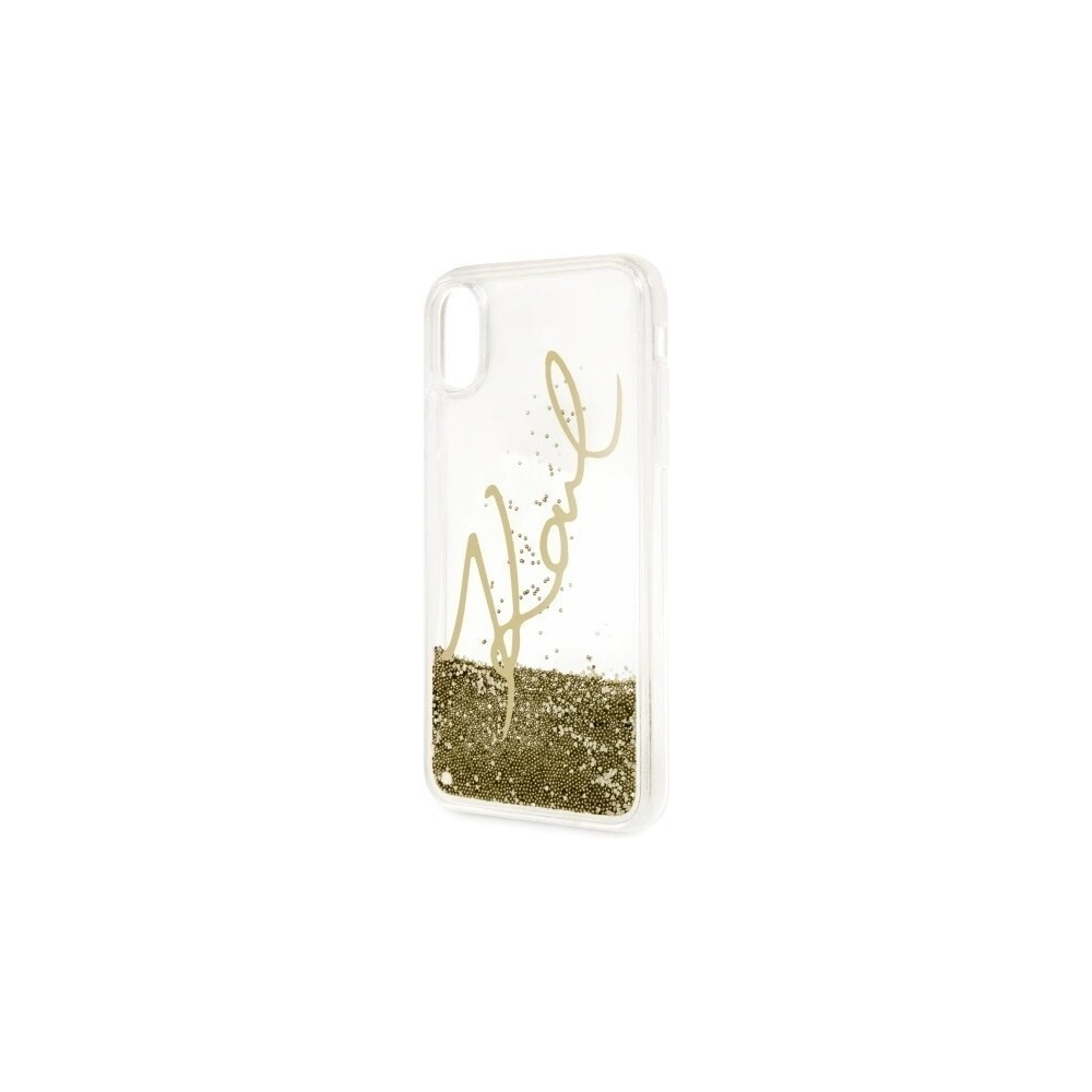 Hurtownia GSM - Karl Lagerfeld KLHCPXSGGO iPhone X/Xs złoty/gold gold hard case Signature Liquid Glitter - KLD218GLD - {ean13} - Hurt