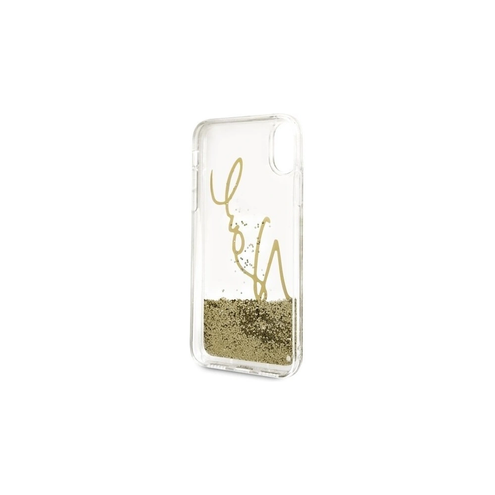 Hurtownia GSM - Karl Lagerfeld KLHCPXSGGO iPhone X/Xs złoty/gold gold hard case Signature Liquid Glitter - KLD218GLD - {ean13} - Hurt