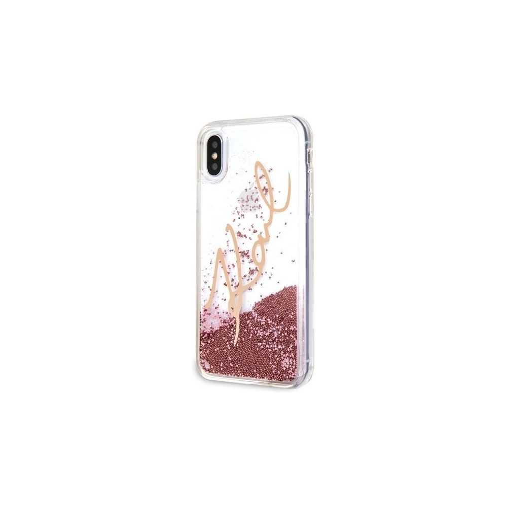 Hurtownia GSM - Karl Lagerfeld KLHCPXSGPI iPhone X/Xs różowo-złoty/pink gold hard case Signature Liquid Glitter - KLD219RS - {ean13} - Hurt