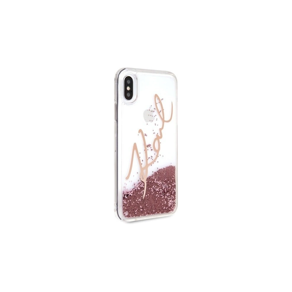 Hurtownia GSM - Karl Lagerfeld KLHCPXSGPI iPhone X/Xs różowo-złoty/pink gold hard case Signature Liquid Glitter - KLD219RS - {ean13} - Hurt