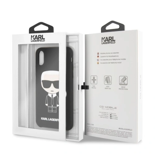 Karl Lagerfeld KLHCPXSLFKBK iPhone X/Xs hardcase czarny/black Silicone Iconic